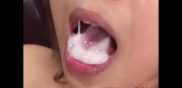  Japanese Maid uses her Mouth for cleaning - Japanese Bukkake